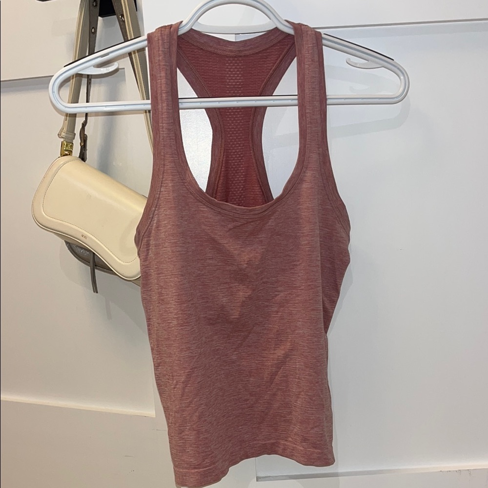 Lululemon Racerback Cropped Pink Tank